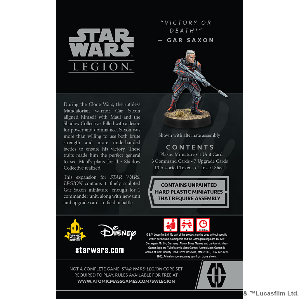 Star Wars : Legion - Gar Saxon Commander Expansion